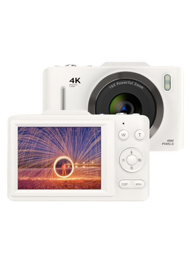 H16 Digital Camera CCD Student Camera 4K SLR Camera 2.8 Inch HD Screen Wholesale-Body Color:H16 White 64G Memory Card Android Huawei Adapter USB Card Reader