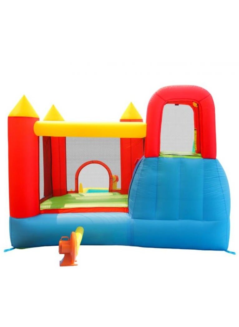 Happy Hop Jump & Splash Double Blaster Play Center with Water Slide, Climbing Wall and Water Cannons 400x300x220cm | Inflatable Bouncer | Inflatable Water Park Powered by Electric Blower | Jumping Castle for Outdoor Play | Water Play Adventure | Suitable for Ages 3+
