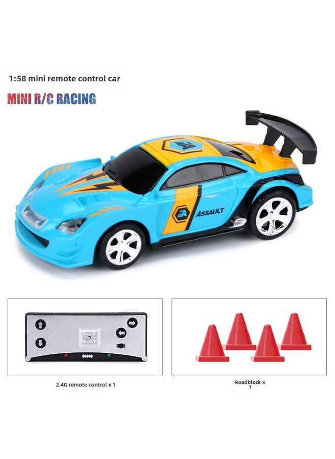 Strictly Select 2.4G Mini Coke Can Power Induction Four-way Remote Control Racing APP Dual-mode Car Toy Model-Color:Blue