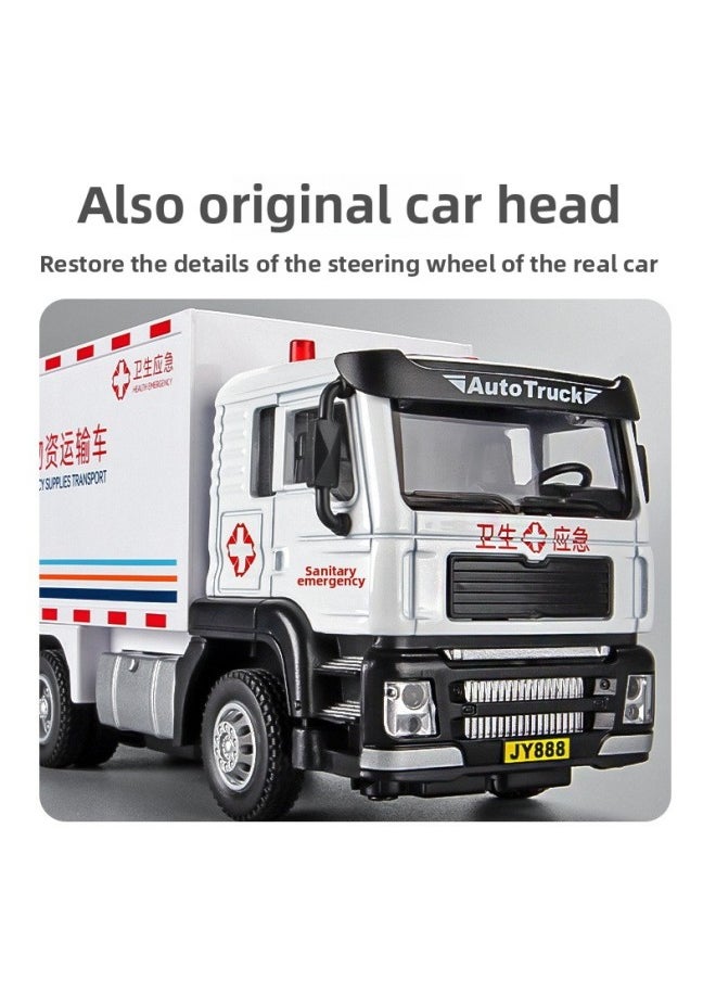 Jiaye 1:50 Urban Epidemic Prevention Engineering Truck Fire Truck Model Simulation Alloy Car Boy Toy Car-Color:Jiaye Water Tanker
