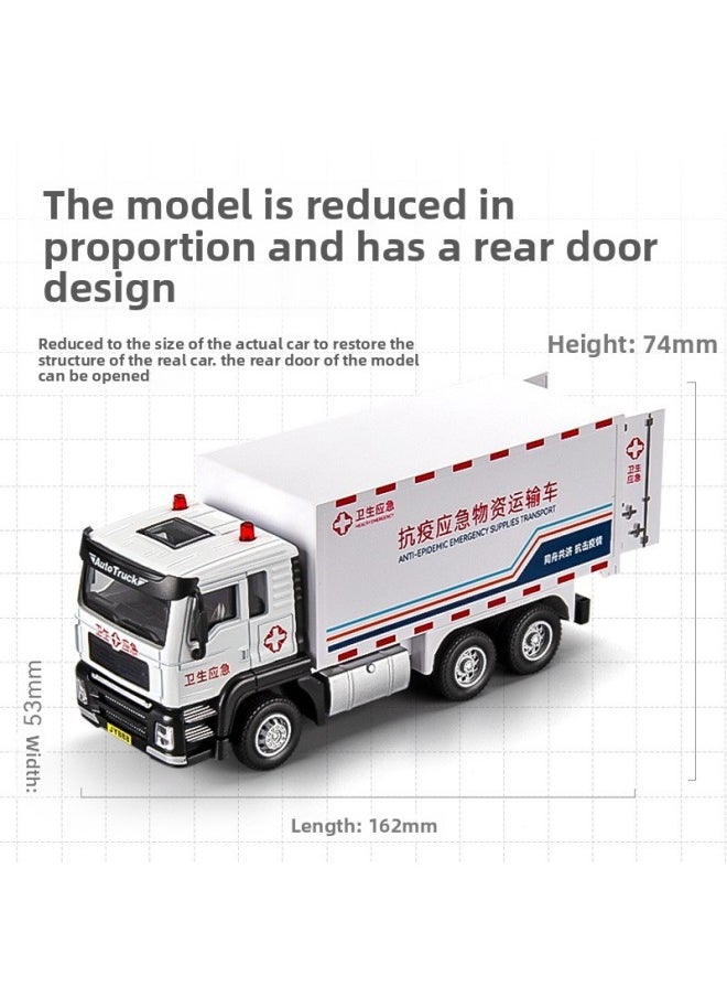 Jiaye 1:50 Urban Epidemic Prevention Engineering Truck Fire Truck Model Simulation Alloy Car Boy Toy Car-Color:Jiaye Water Tanker