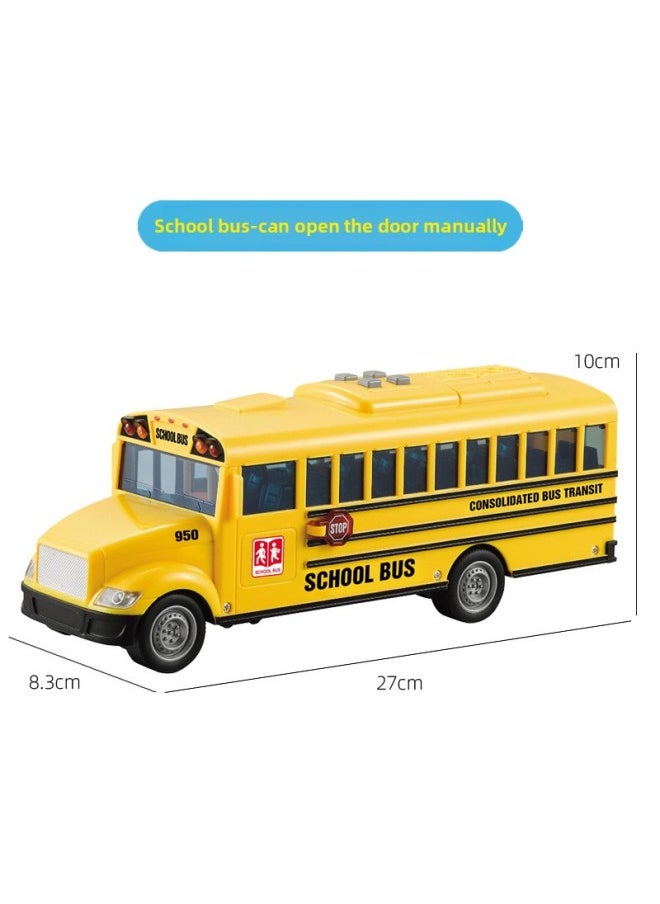 Artistic Car Play Simulation Children's Toy Car Bus Model Bus Car Toy With Lights To Open The Door Story-Color:950A School Bus★bus