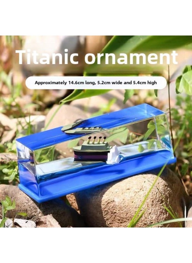 Shake Tone Cruise Boat Fluid Drifting Bottle Desktop Ornaments Boys Love Birthday Gift Table Titanic Ornaments-Color:Black Pearl Number