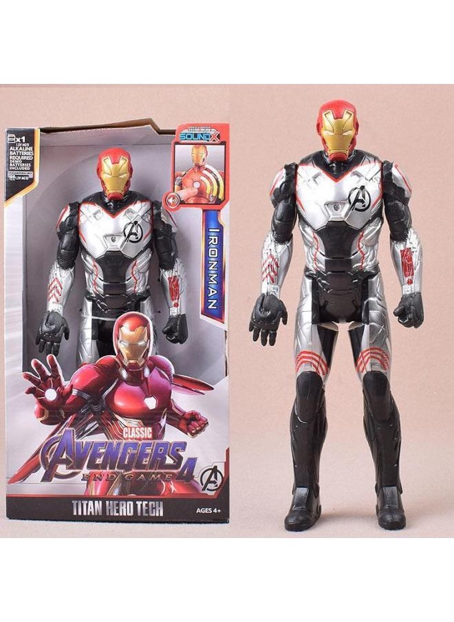 Sound And Light Version Of The Avengers League Movable Iron Man Hulk Captain America Hand Doll Ornaments Model Toy-Color:A Iron Man (quantum Server Version)