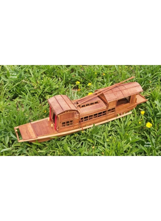 South Lake Red Boat Wooden Assembled Kit Chinese Ship Model-Color:1:75 Cherry Wood Version