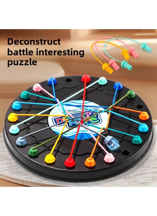 Rope-lifting Big Battle Puzzle Children's Logical Thinking Challenge Board Games Exercise Concentration Parent-child Interactive Games-Colour:Large Rope Puzzle
