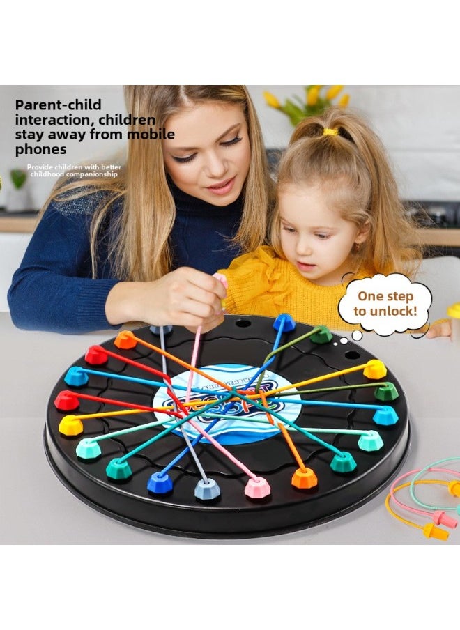 Rope-lifting Big Battle Puzzle Children's Logical Thinking Challenge Board Games Exercise Concentration Parent-child Interactive Games-Colour:Large Rope Puzzle
