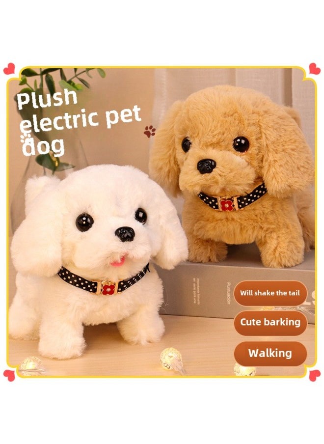 Dog Toy Walking Call Electronic Pet Simulation Electric Plush Puppy Children's Baby Toy Boys And Girls-Color:Golden Retriever ]-Specifications:Battery Version  Battery Life Of About 20 Minutes