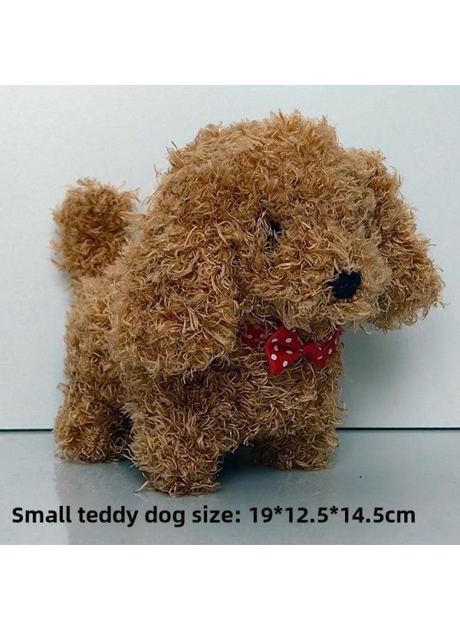 Toy Dog Simulation Electric Puppy Walking Can Call Plush Electronics Can't Drop Fur Dog Can Run Pet Simulation Teddy-Color:Little Teddy-Specifications:No Battery