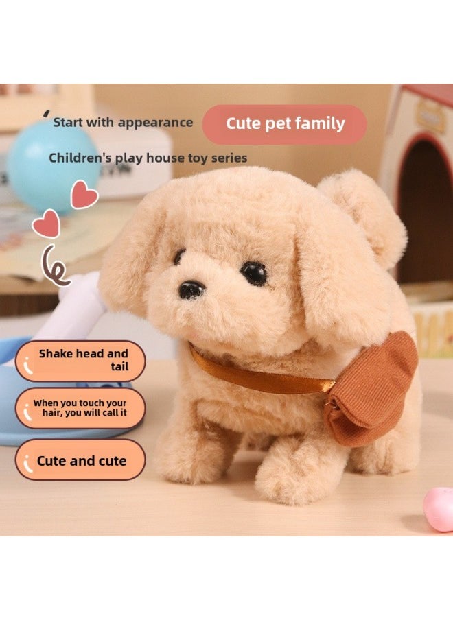 Dog Toy Walking Call Electronic Pet Simulation Electric Plush Puppy Children's Baby Toy Boys And Girls-Color:Teddy ]-Specifications:Charging Version  Battery Life Of About 30 Minutes