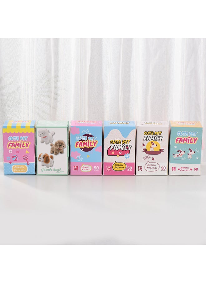 Simulation Plush Electric Puppy Color Box Will Walk Will Call Pet Dog Electronic Dog Girl Children's Day Gift Box-Color:Footprint Color Box