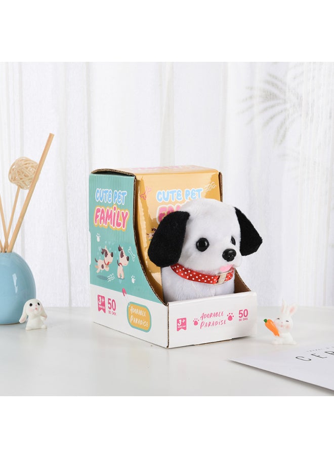 Simulation Plush Electric Puppy Color Box Will Walk Will Call Pet Dog Electronic Dog Girl Children's Day Gift Box-Color:Footprint Color Box