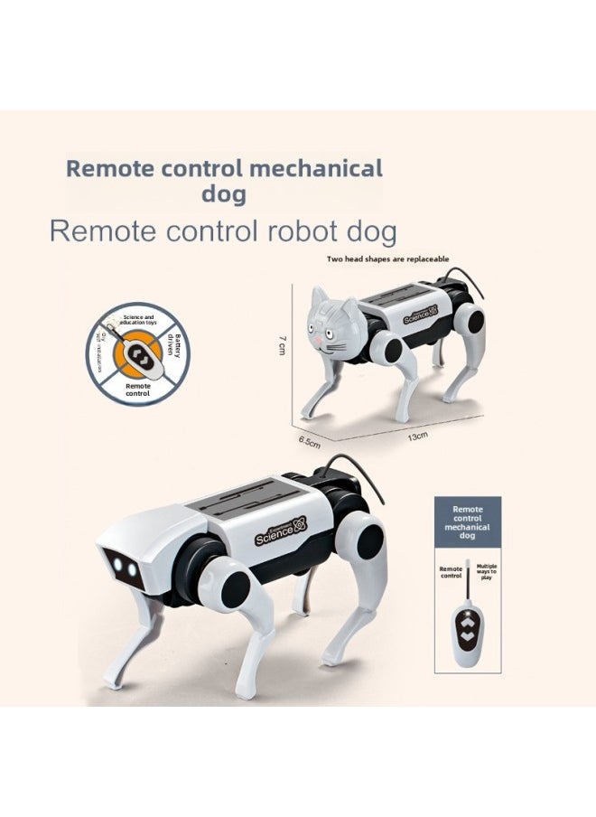 Science And Education Remote Control Mechanical Dog Solar Dog Pet DIY Assembled Electric Toy Teaching Aids Institution Gift-Color:X9992 Remote Control Mechanical Dog (Packing 96 PCs)
