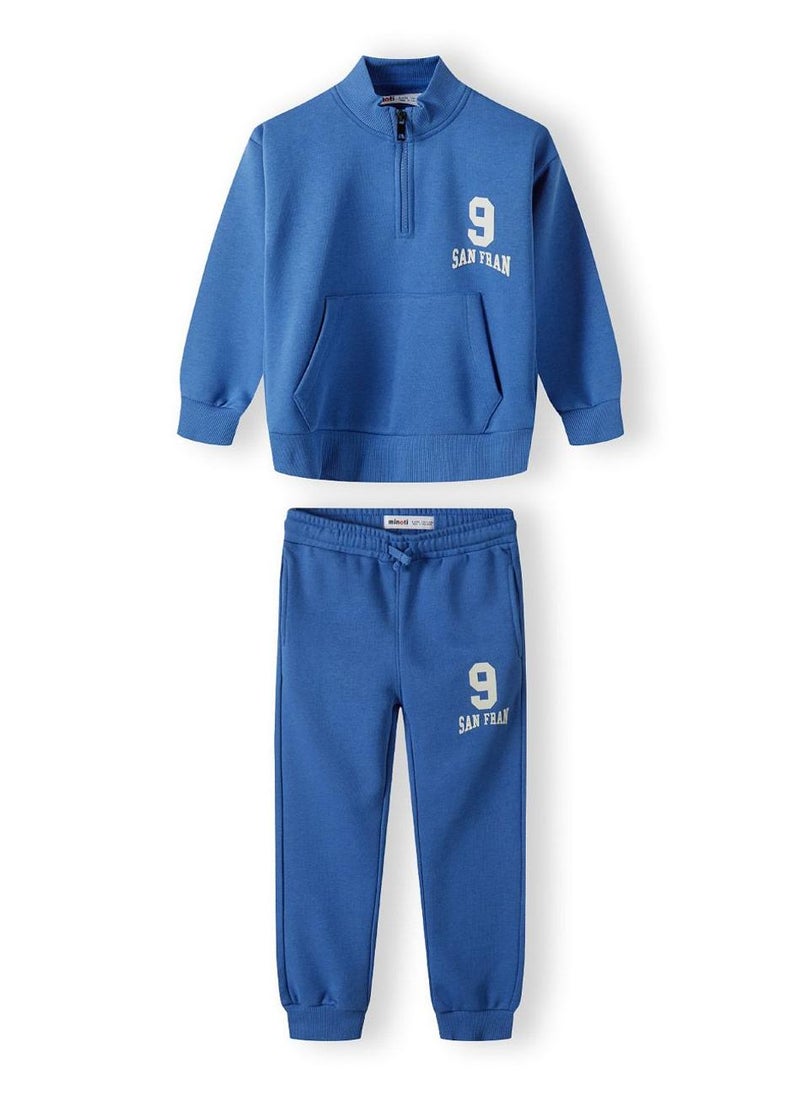 Boys Tracksuit with Print – 2 Piece Half Zip Set