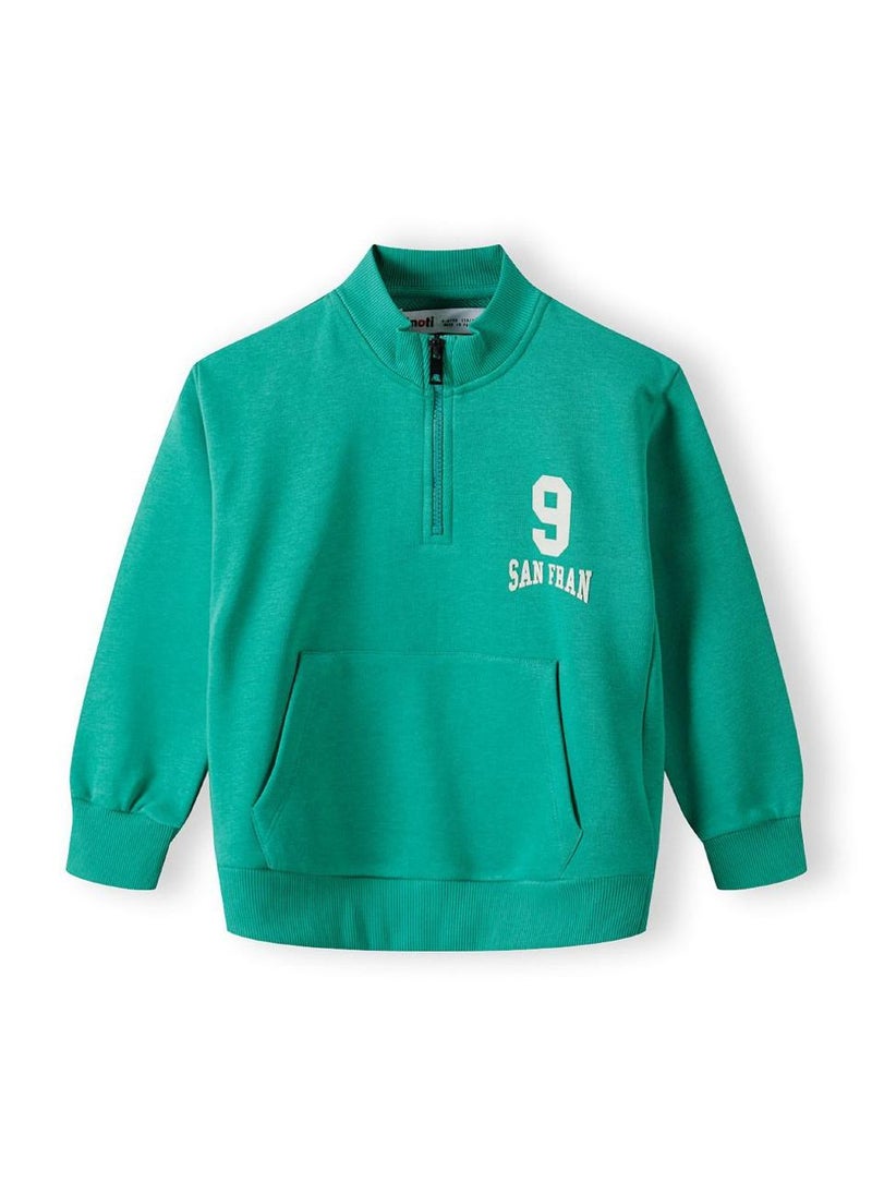 Boys Tracksuit with Print – 2 Piece Half Zip Set