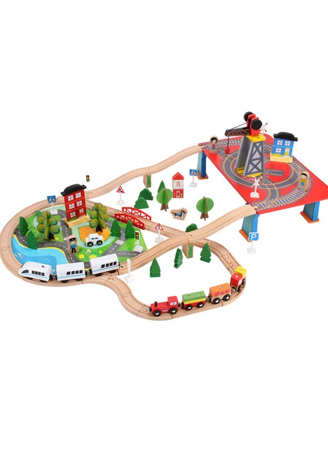 Track Toys Children's Puzzle 4-6 Years Old Building Blocks Assembled Boys And Girls Thomas Train Track Set Wholesale-Color:(TQ2051)50 Pieces Clock Tower Track 1.1kg