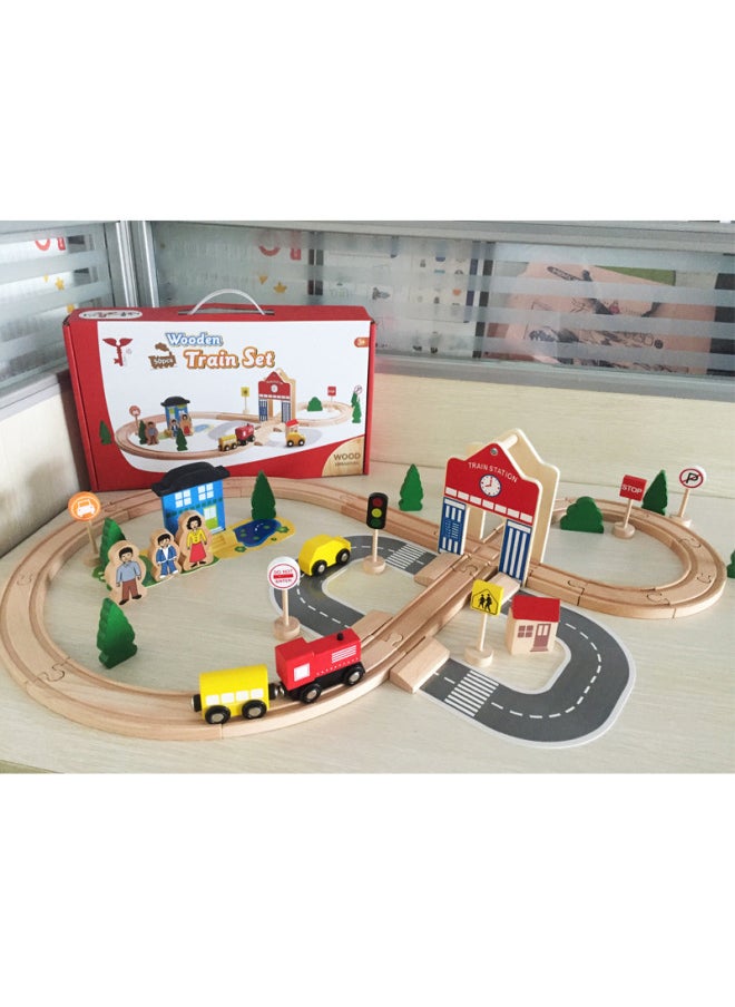 Track Toys Children's Puzzle 4-6 Years Old Building Blocks Assembled Boys And Girls Thomas Train Track Set Wholesale-Color:(TQ2051)50 Pieces Clock Tower Track 1.1kg