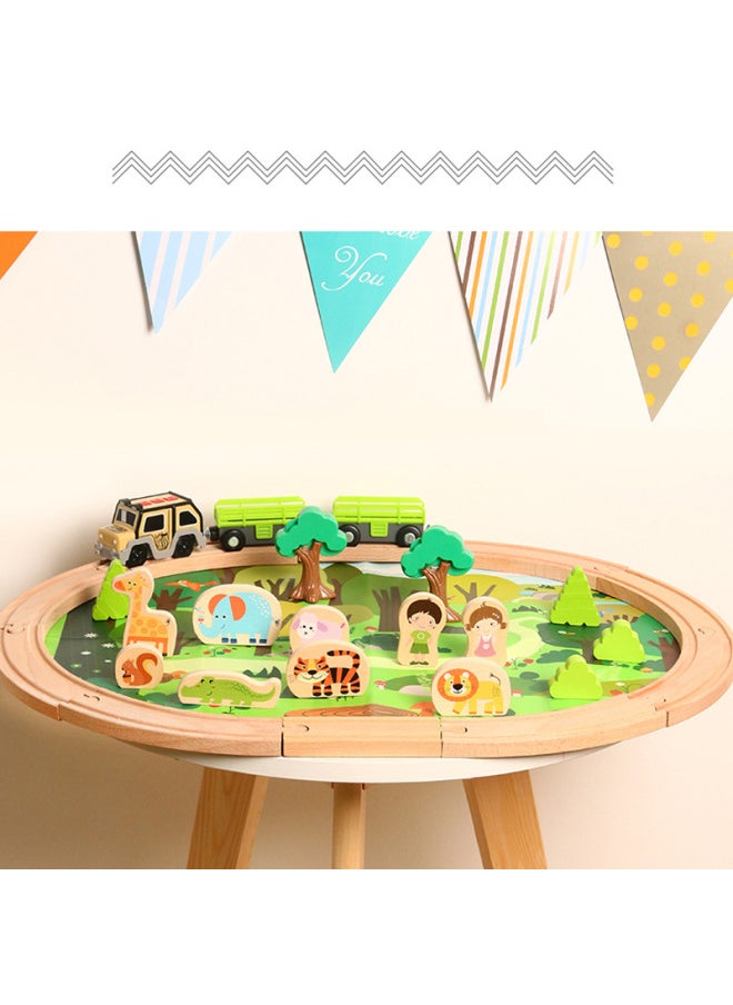 Track Toys Children's Puzzle 4-6 Years Old Building Blocks Assembled Boys And Girls Thomas Train Track Set Wholesale-Color:(TQ2051)50 Pieces Clock Tower Track 1.1kg