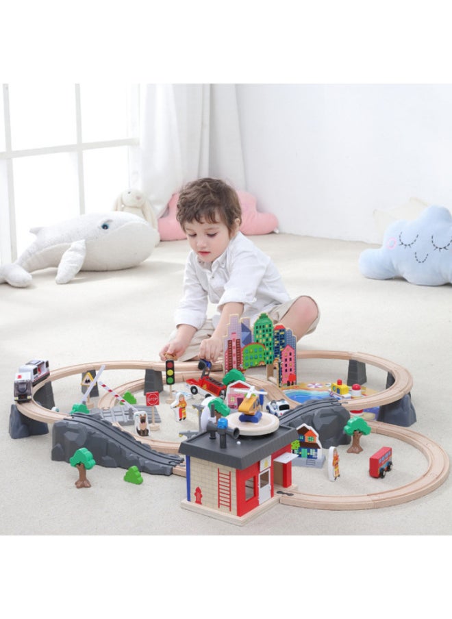 Track Toys Children's Puzzle 4-6 Years Old Building Blocks Assembled Boys And Girls Thomas Train Track Set Wholesale-Color:(TQ2051)50 Pieces Clock Tower Track 1.1kg