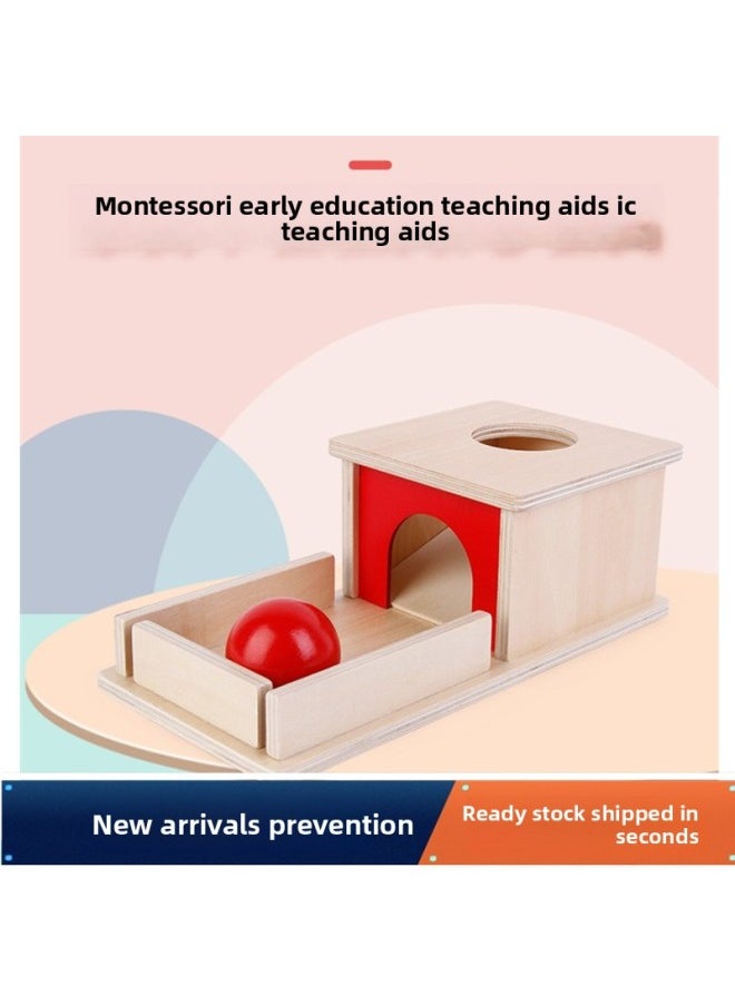 Montessori Early Childhood Education Round Ball Coin Box Drawer Game Permanent Target Box Textile Drum 1-3 Years Old Teaching Aids-Color:Winder-ball P0.48 Kg