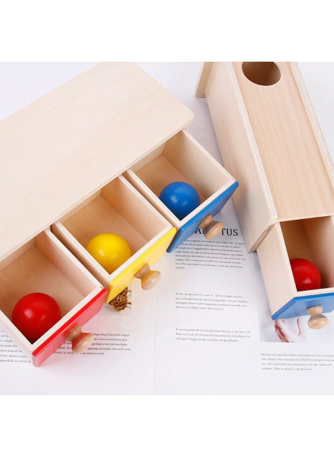Montessori Early Childhood Education Round Ball Coin Box Drawer Game Permanent Target Box Textile Drum 1-3 Years Old Teaching Aids-Color:Winder-ball P0.48 Kg