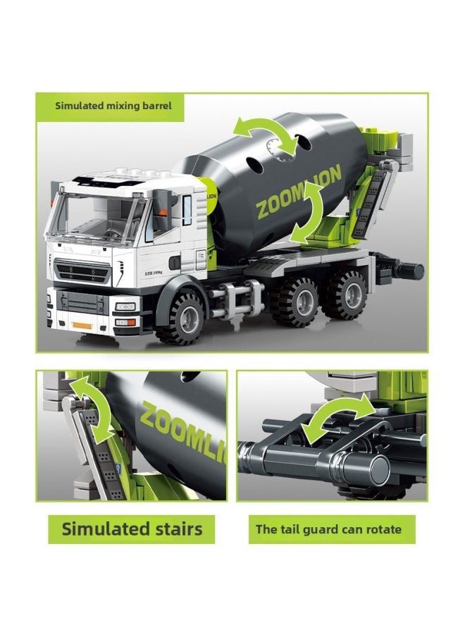 Senbao 705100-705103 Project Mixing Transportation Lifting Bulldozer Children's Puzzle Small Particle Building Blocks-Color:Senbao 705103 Excavator