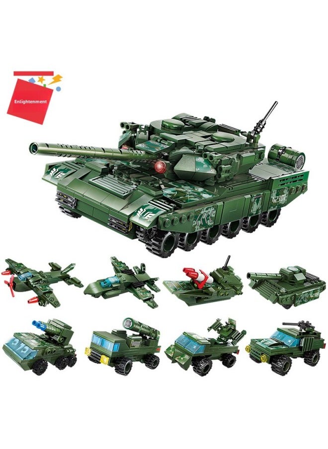 Enlightenment Building Blocks Compatible With Lego Toys Children's Puzzle Assembled Small Particles Boys' Fit Robot Boxed Puzzle-Color:Type 09 Armored Vehicle 8 Boxes (enlightenment 1803)