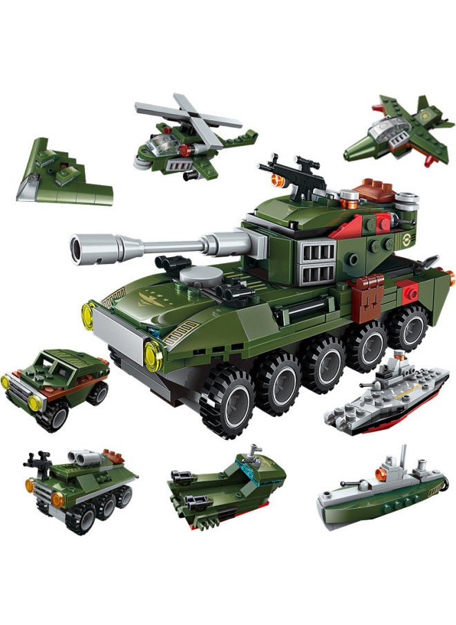 Enlightenment Building Blocks Compatible With Lego Toys Children's Puzzle Assembled Small Particles Boys' Fit Robot Boxed Puzzle-Color:Type 09 Armored Vehicle 8 Boxes (enlightenment 1803)