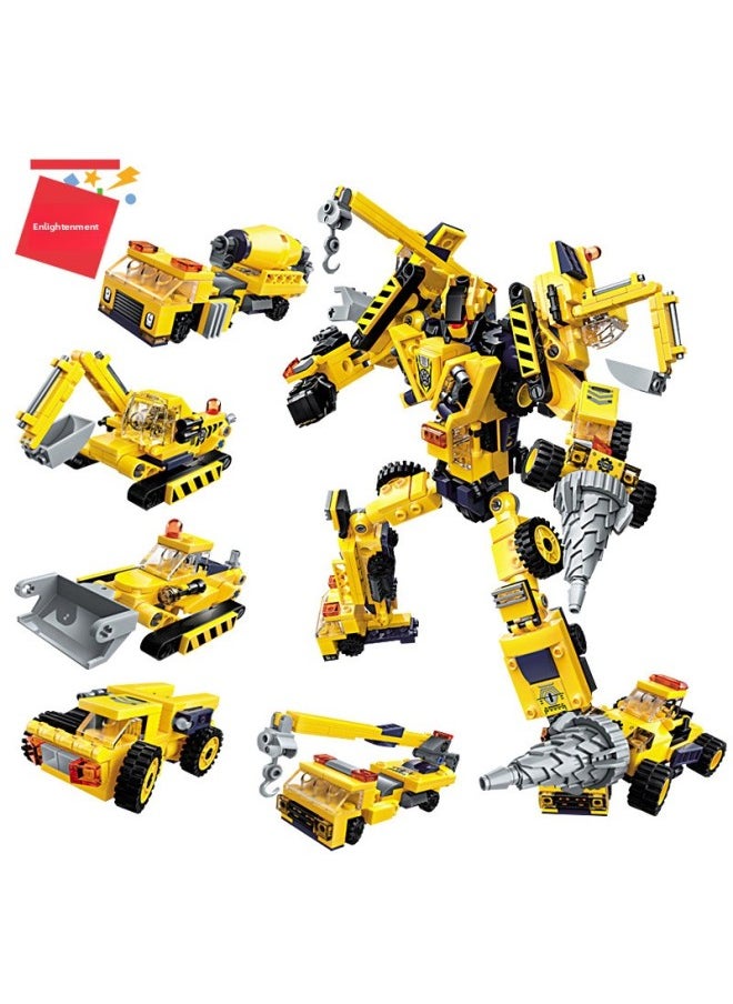 Enlightenment Building Blocks Compatible With Lego Toys Children's Puzzle Assembled Small Particles Boys' Fit Robot Boxed Puzzle-Color:Type 09 Armored Vehicle 8 Boxes (enlightenment 1803)