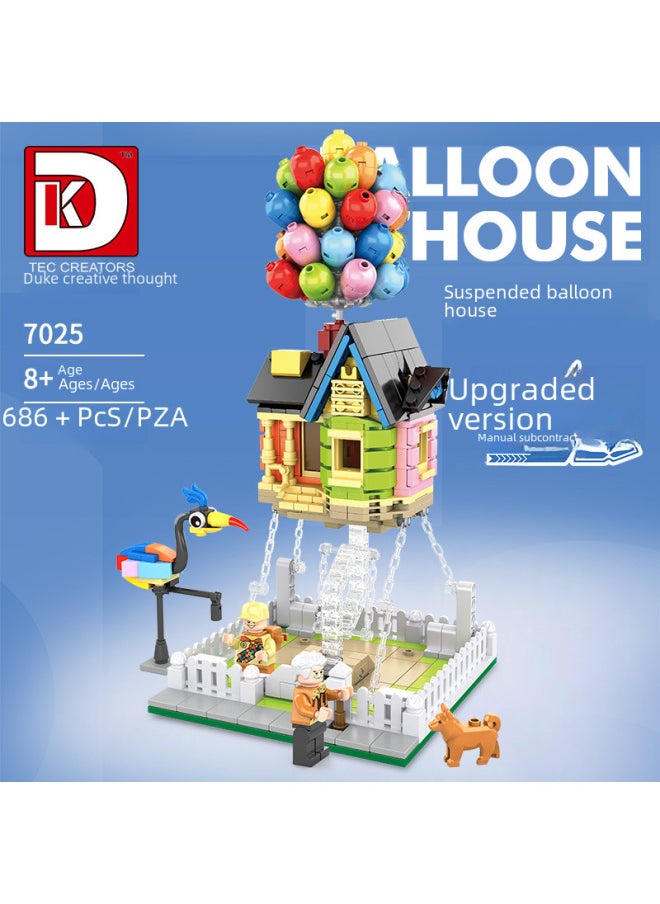 DK7025MOC Flying House Ring Travels Balloon Cabin Tension Balance Anti-gravity Suspension Street View Small Particle Building Blocks-Color:20811-Kouromi