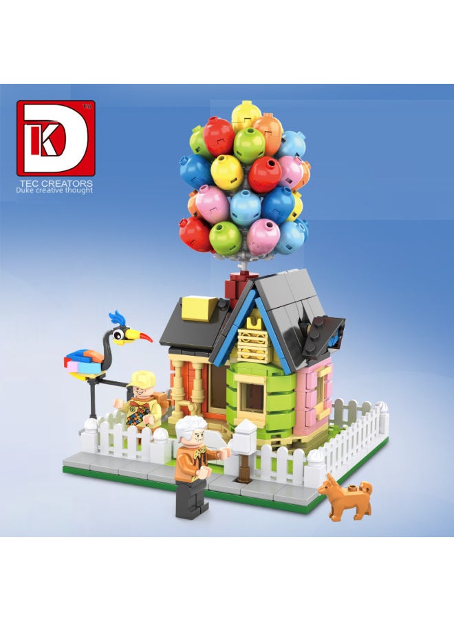 DK7025MOC Flying House Ring Travels Balloon Cabin Tension Balance Anti-gravity Suspension Street View Small Particle Building Blocks-Color:20811-Kouromi