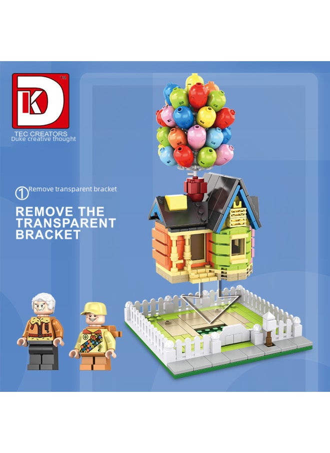 DK7025MOC Flying House Ring Travels Balloon Cabin Tension Balance Anti-gravity Suspension Street View Small Particle Building Blocks-Color:20811-Kouromi