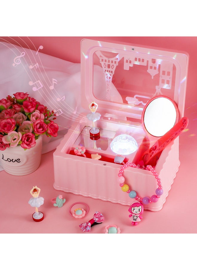 Music Box Rotating Dancing Ballet Projection Lamp Crystal Ball Aisha Princess Children Birthday Gift Necklace Music Box-Color:Giraffe Paradise