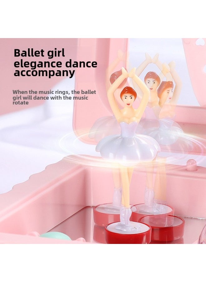 Music Box Rotating Dancing Ballet Projection Lamp Crystal Ball Aisha Princess Children Birthday Gift Necklace Music Box-Color:Giraffe Paradise