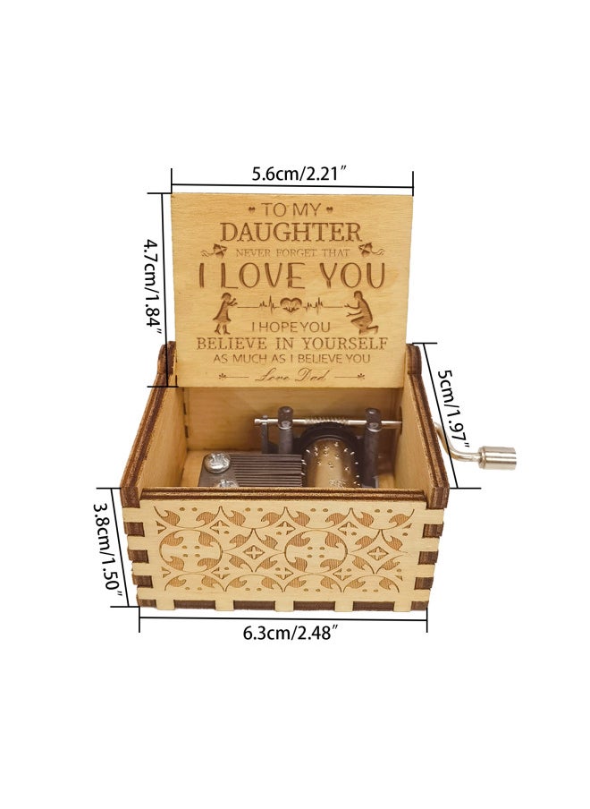 Wooden Music Box Decoration Classical Carving Hand-cranked Music Box Crafts Gift Gift In Stock-Color:Wood Color-for Granddaughter 1