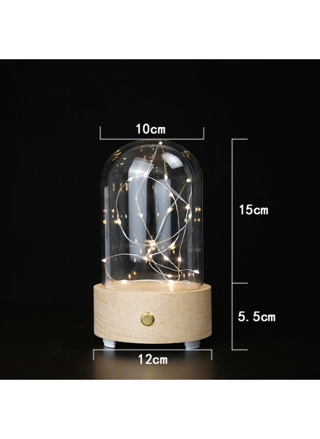 Eternal Flower Speaker Bluetooth Glass Cover Music Box Music Ball Crystal Ball Eternal Flower Device-Dimensions:Button Version Gift Box