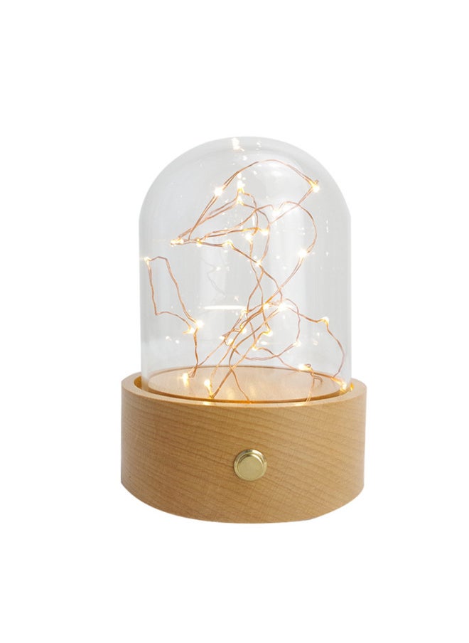 Eternal Flower Speaker Bluetooth Glass Cover Music Box Music Ball Crystal Ball Eternal Flower Device-Dimensions:Button Version Gift Box