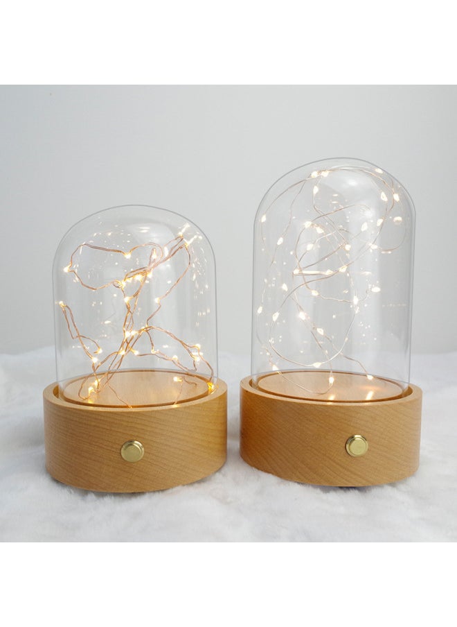 Eternal Flower Speaker Bluetooth Glass Cover Music Box Music Ball Crystal Ball Eternal Flower Device-Dimensions:Button Version Gift Box