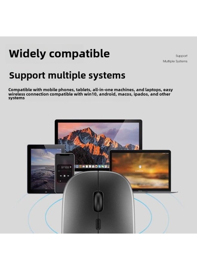 Wireless Mouse Bluetooth Dual-mode Rechargeable Silent Silent Game Business Office Tablet Notebook Desktop Wholesale-Specification:Silver/wireless Version  Silent + Rechargeable + Free Mouse Pad - Official Standard