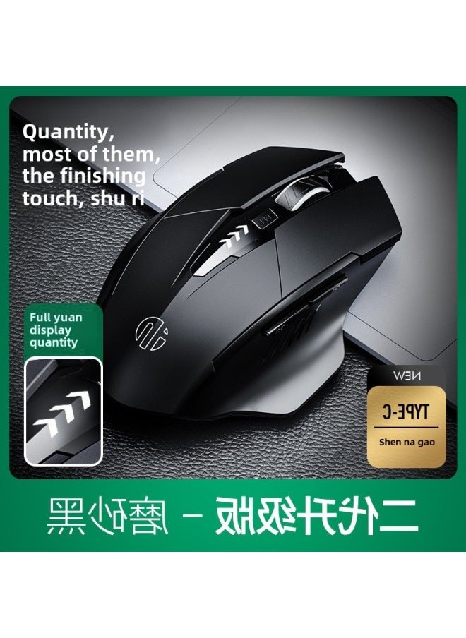 6 Bluetooth Wireless Mute Game E-sports Mouse Charging English Laptop Three-mode Fick Office-Specification:✅Qingying Flagship Bluetooth Three-mode Qingying Computer Tablet Phone Can Be Used. Gray Qingying Official Standard Configuration