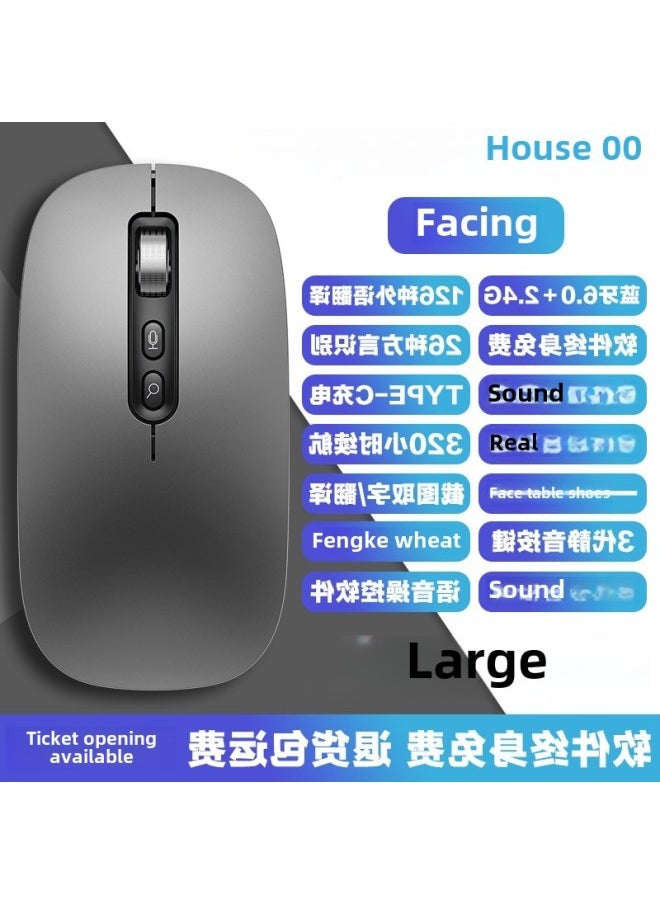 Translation Input Microphone Voice Control Speech Wireless AI Recognition Flying Intelligent Communication Bluetooth Voice Mouse Typing-Specification:Qingying Graphite Black Professional Edition Qingying 1000 Words/minute丨99% Recognition Rate丨super Long Battery Life
