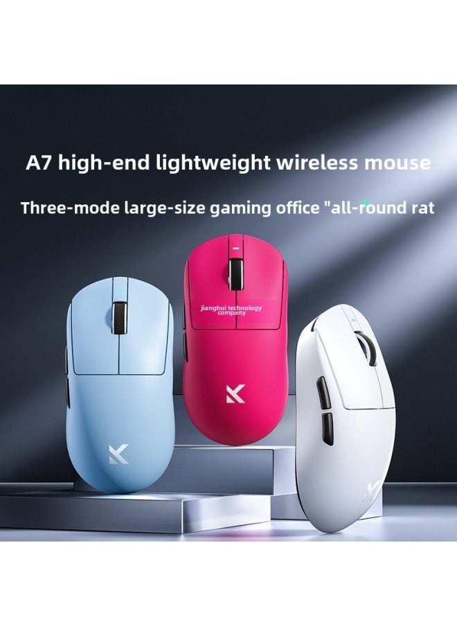 MCHOSEA7 Mouse E-sports Game Three-mode Pro Wireless Bluetooth PAW3395 Lightweight Computer Office-Specifications:A7 Pro Blue