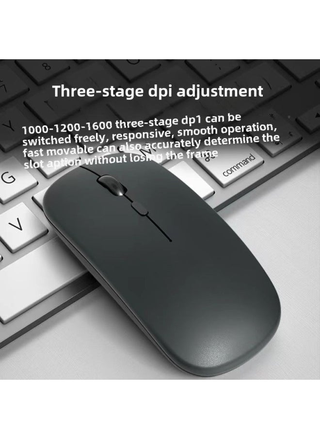 Wireless Mouse Charging Silent Bluetooth Dual-mode Home Office Laptop Desktop External Unlimited Mouse-Specifications:Space Gray/bluetooth Dual Template  2.4G Wireless + Bluetooth 5