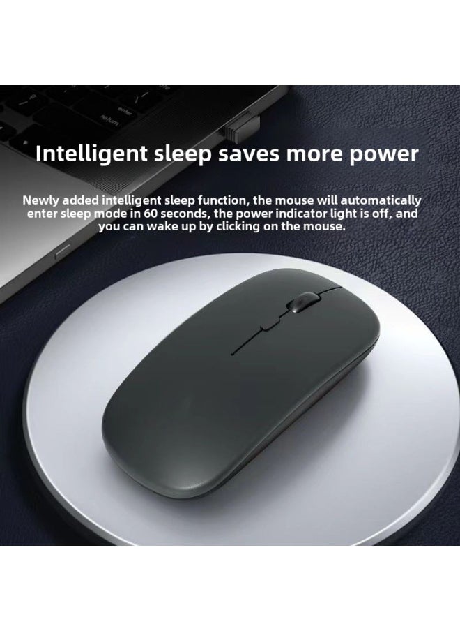Wireless Mouse Charging Silent Bluetooth Dual-mode Home Office Laptop Desktop External Unlimited Mouse-Specifications:Space Gray/bluetooth Dual Template  2.4G Wireless + Bluetooth 5