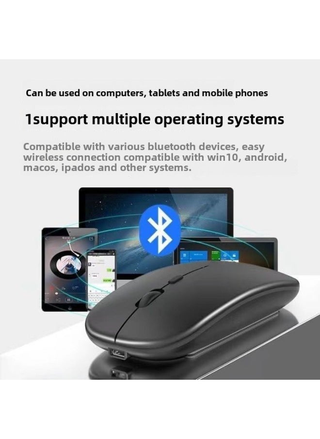 Wireless Mouse Charging Silent Bluetooth Dual-mode Home Office Laptop Desktop External Unlimited Mouse-Specifications:Space Gray/bluetooth Dual Template  2.4G Wireless + Bluetooth 5