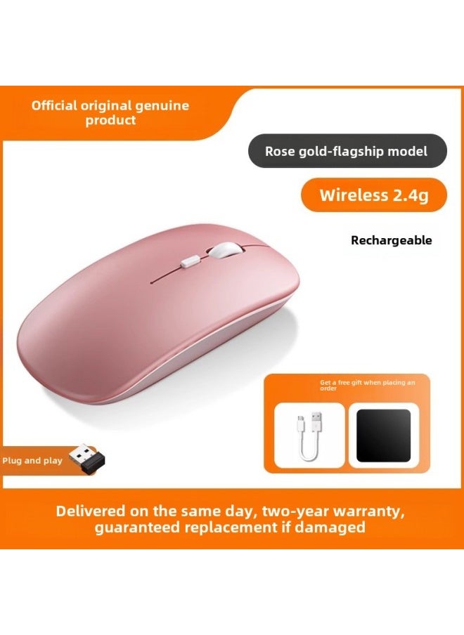 Wireless Silent Voice Mouse Charging Bluetooth For Apple Huawei Xiaomi Lenovo Asus Laptop-Specifications:Rose Gold/wireless Version  - Official Standard Configuration
