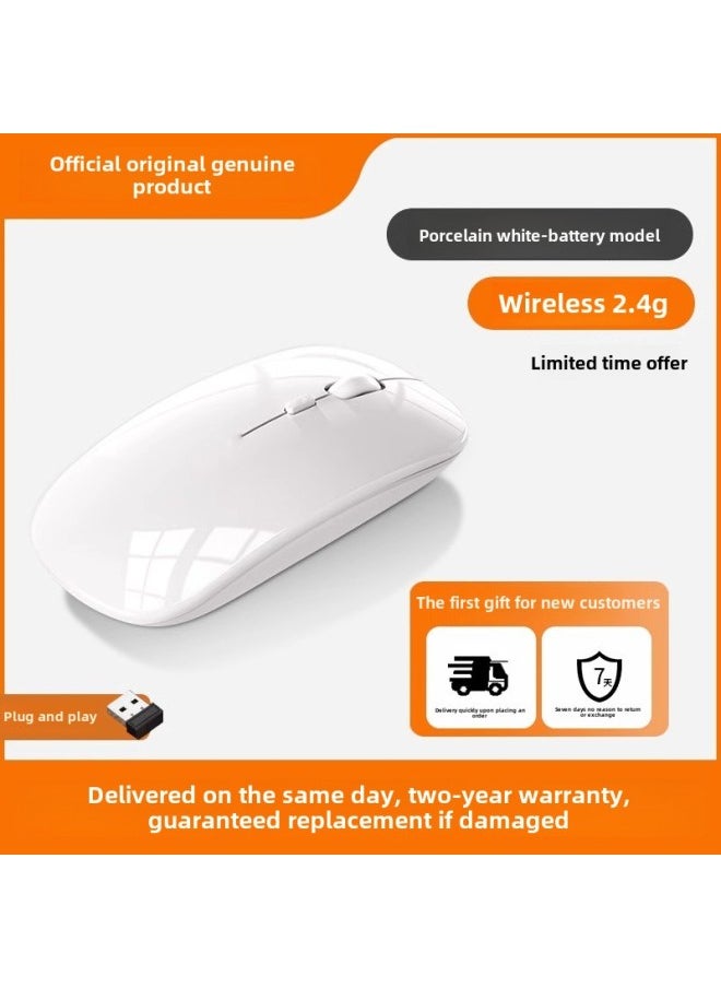 Wireless Silent Voice Mouse Charging Bluetooth For Apple Huawei Xiaomi Lenovo Asus Laptop-Specifications:White/wireless Version  - Official Standard Configuration