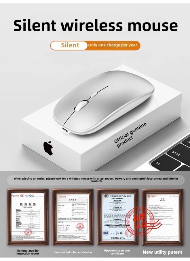 Wireless Silent Voice Mouse Charging Bluetooth For Apple Huawei Xiaomi Lenovo Asus Laptop-Specifications:White/wireless Version  - Official Standard Configuration