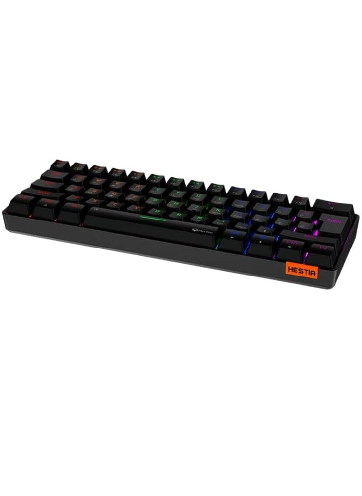 Meetion MK005 60% Gaming Keyboard 12 Multimedia Shortcuts Keys With True Mechanical Fixed Shaft LED Backlight Brightness Adjustable Wired Anti-Ghosting Mechanical Keyboard For Windows And Mac Black