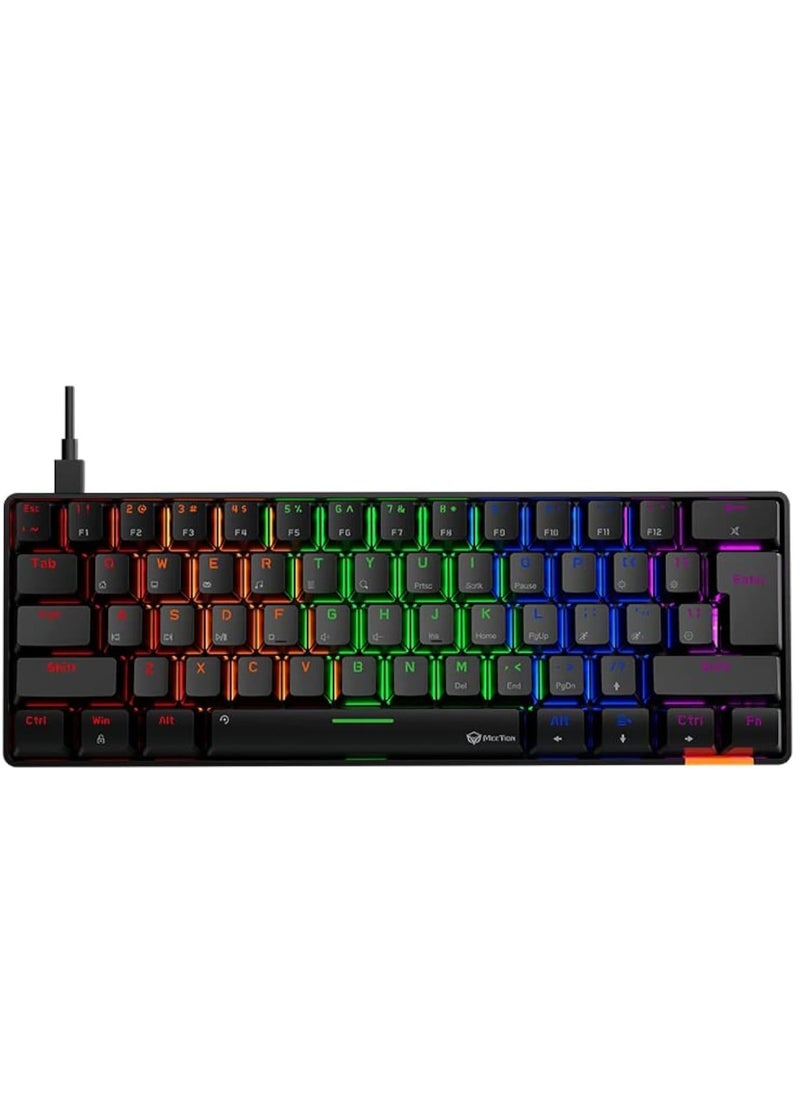 Meetion MK005 60% Gaming Keyboard 12 Multimedia Shortcuts Keys With True Mechanical Fixed Shaft LED Backlight Brightness Adjustable Wired Anti-Ghosting Mechanical Keyboard For Windows And Mac